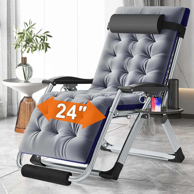 Fauteuil inclinable avec coussin et plateau Zero Gravity, Gris