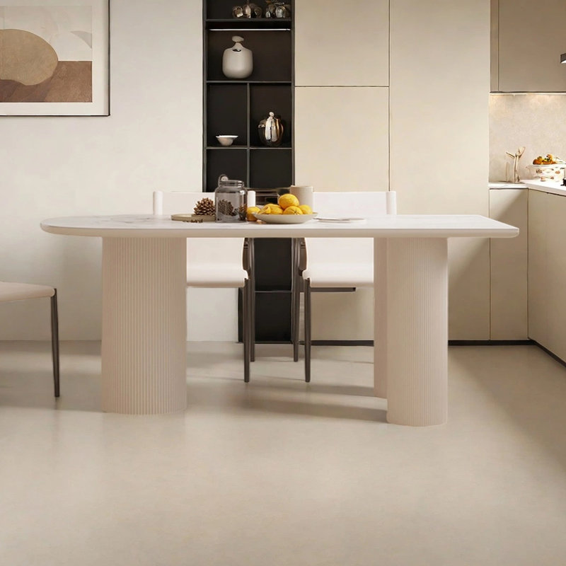 Table de salle à manger minimaliste française, H 29,53 po x L 70,87 po x l 35,43 po