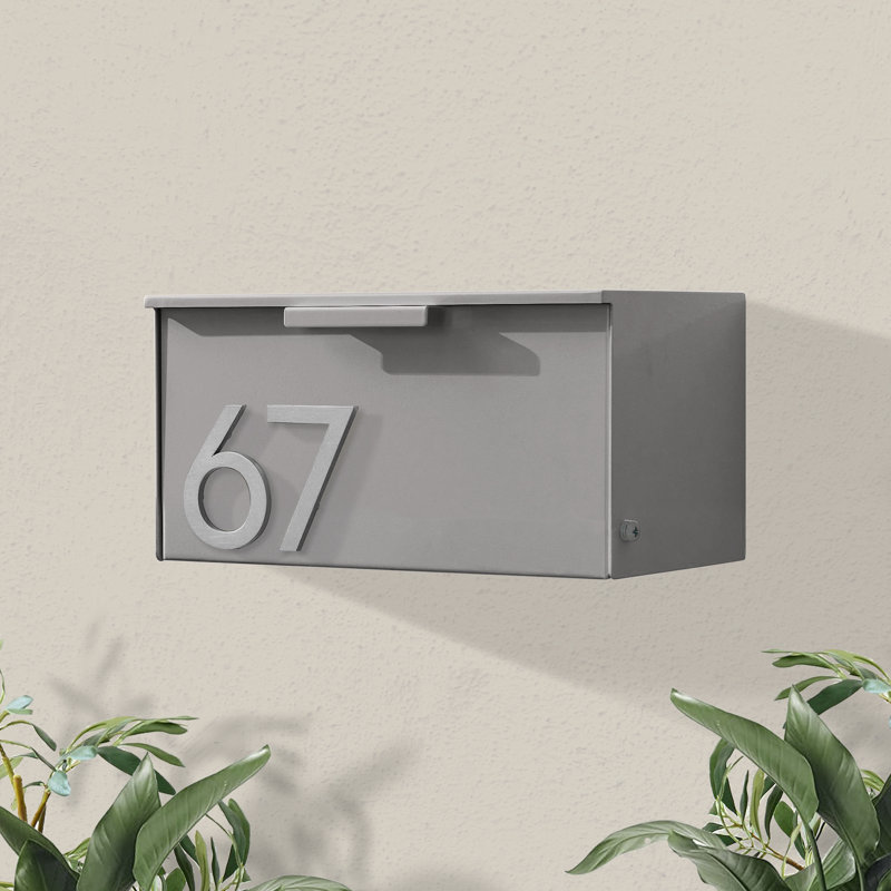 Boîte aux lettres murale Short Stack, Argent, gris, Oui