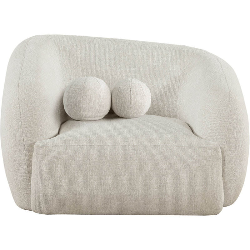 Chaise rembourrée Elowen, Tissu crème