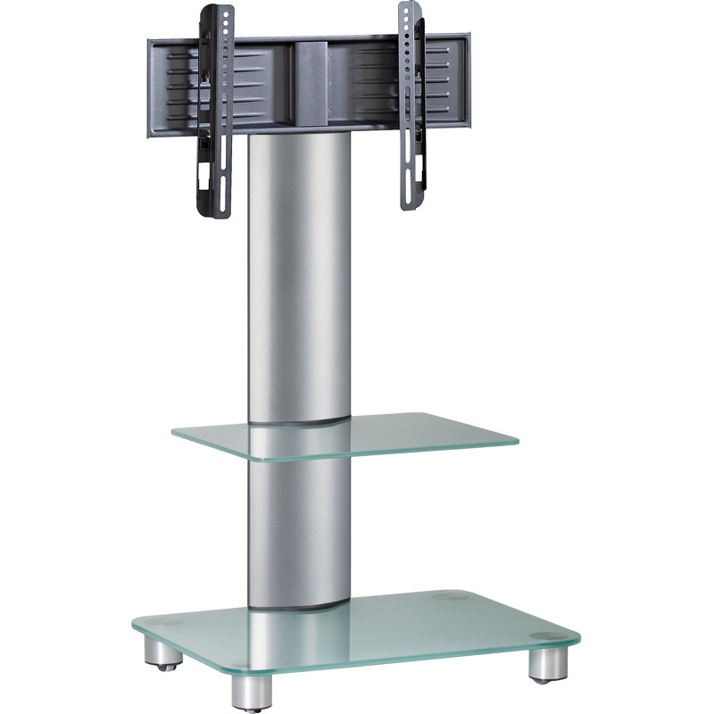 Reuland Unfinished TV Stand for TVs up to 24", Silver Brushed/Frosted