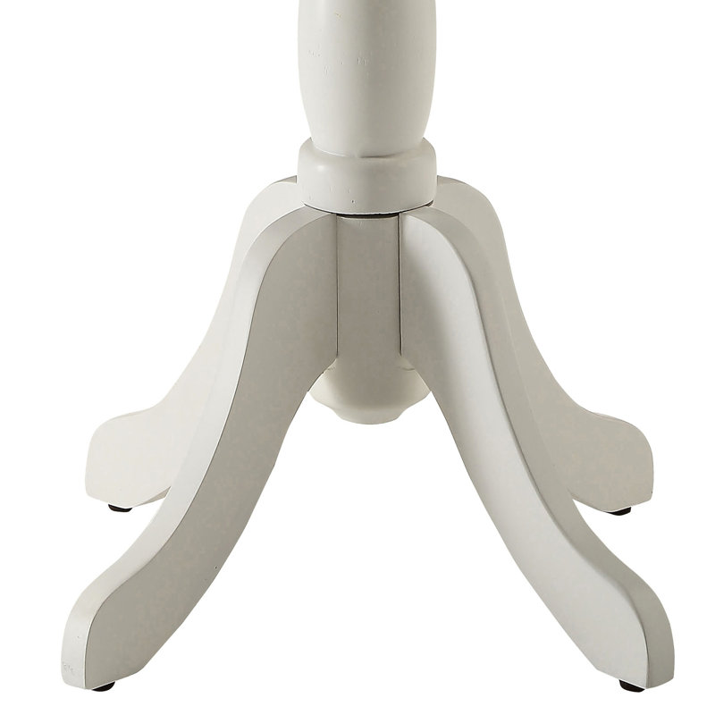 Charmante table d'appoint blanche de style traditionnel avec pied central rond - Idéale pour les espaces de réception, en bois, 47 cm x 65 cm