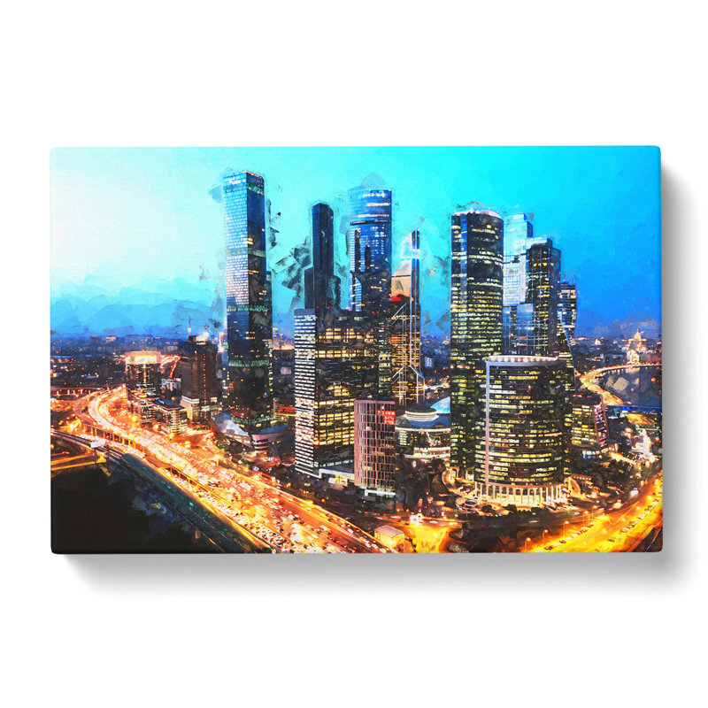 Moscow Russia Skyline In Abstract - Wrapped Canvas, 35cm H x 50cm W x 3cm D