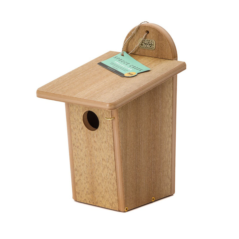 Natural Teak Recycled Plastic Bluebird House, 12.5"
