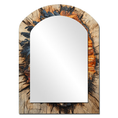 Native American Warrior Energy of Forest III - Miroir mural Native American Warrior Arch, miroir décoratif asymétrique brun