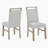 Tabitha 6Pc 66"W Rectangular White Faux Marble Top Dining Set in Light Oak Finish with Bench