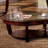 50.6" W Transitional Coffee Table, Dark Cherry