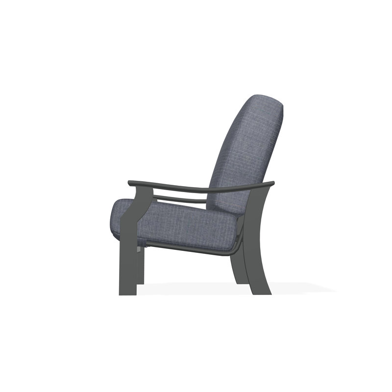 St. Catherine Marine Grade Polymer Deep Seating Cushion Arm Chair, Proven Denim, Graphite