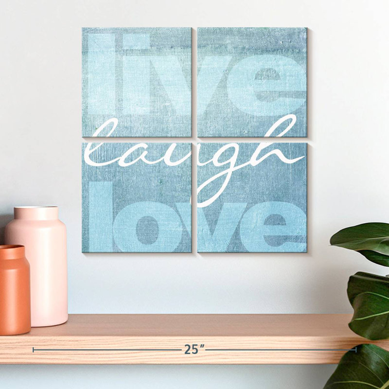 Tergel Live Laugh Love Blue, 18" H x 18" W