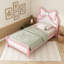 Cadre de lit plateforme en bois avec tête de lit, design discret-598604306-598604307