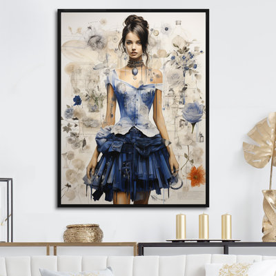 Dessin de robe haute couture sur toile