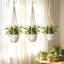 Ensemble de 3 suspensions de plantes en macramé avec crochets, pot à fleurs suspendu en corde de coton tissé à la main de 35 po, support de plante d'intérieur en pot pour l'extérieur-133218232