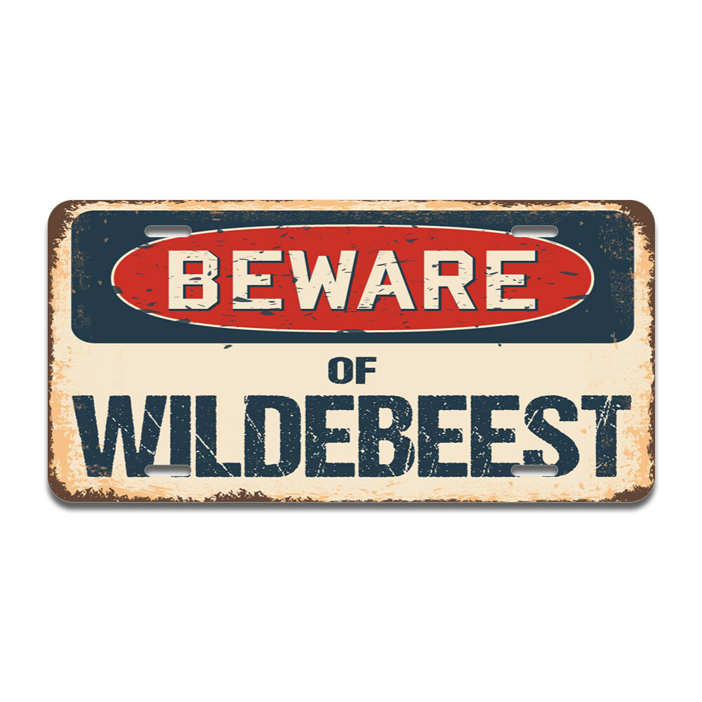 SignMission Beware of Wildebeest Aluminum Plate Frame | Wayfair