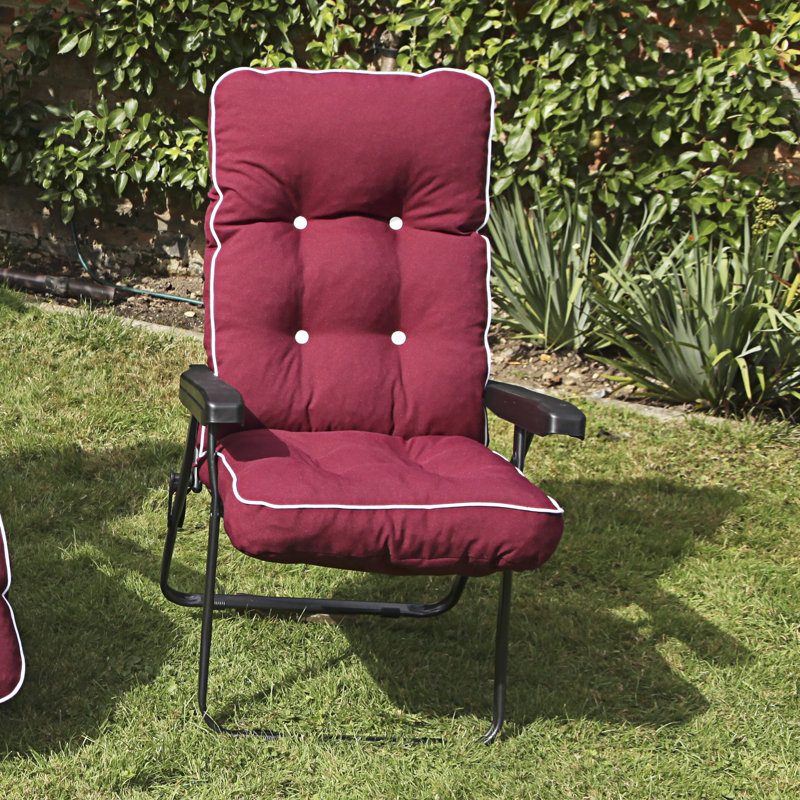 Leni Folding Recliner Chair, Bordeaux, Grey