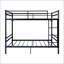 Lit superposé avec échelle et garde-corps haut, capable de se diviser, lit superposé en métal, espace de rangement, silencieux, taille simple sur simple, noir