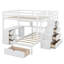 Lit superposé double au-dessus de simple avec bureau, tiroirs et tablettes Jefforey-623800023