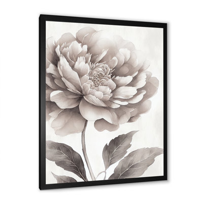 «Blossoming Peony in Shades of Grey IV», reproduction sur toile