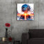 Art mural en verre acrylique 24 po x 24 po «Art Girl - City Sunrise» par Rey Klimt