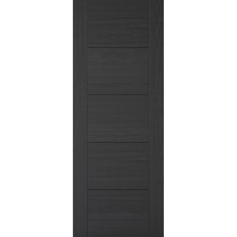 Vancouver 5P Black Internal Door, 198cm H x 83.8cm W x 3.5cm D