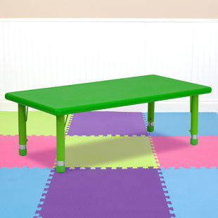 Wesiti Preschool Table for Classroom Toddler Round Activity Table Daycare  Table Adjustable Height Plastic Furniture for Kids School Homeschool