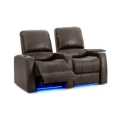 Upholstered Home Theater Seating with Cup Holder