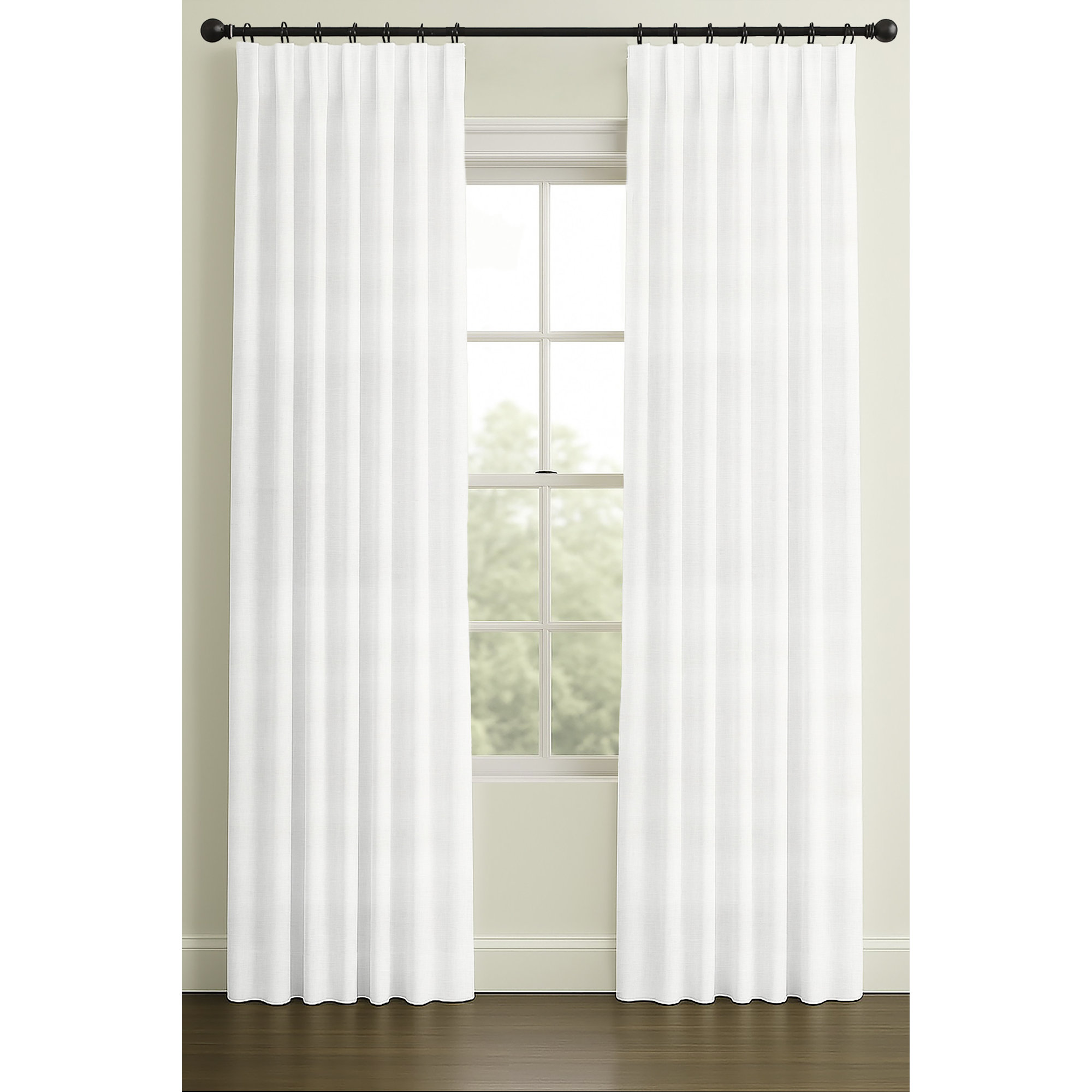 108" Rod Pocket/Back Tab Double Lining Ramie-Angora, 33" W x 120" L, Single, Inverted Pleat