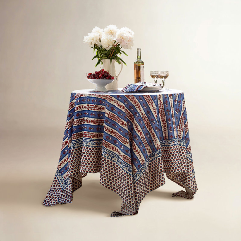 Charlemont Provence Rectangular Tablecloth, Square 90", Blue/Red