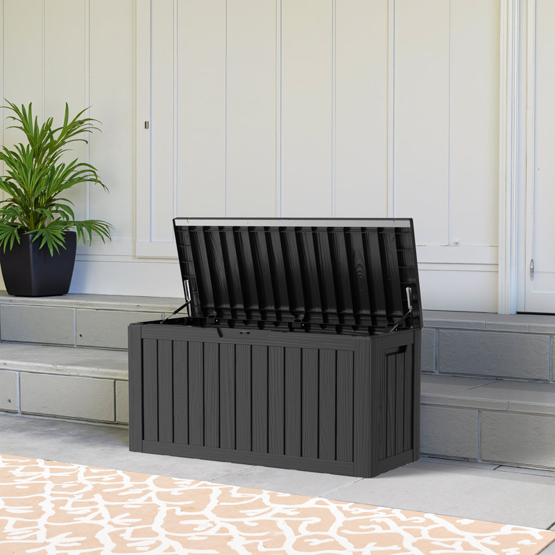28 Gallon Durable Water Resistant Resin Deck Box All-Weather Storage Box Indoor and Outdoor Use For Garden Patio Furniture and Supplies