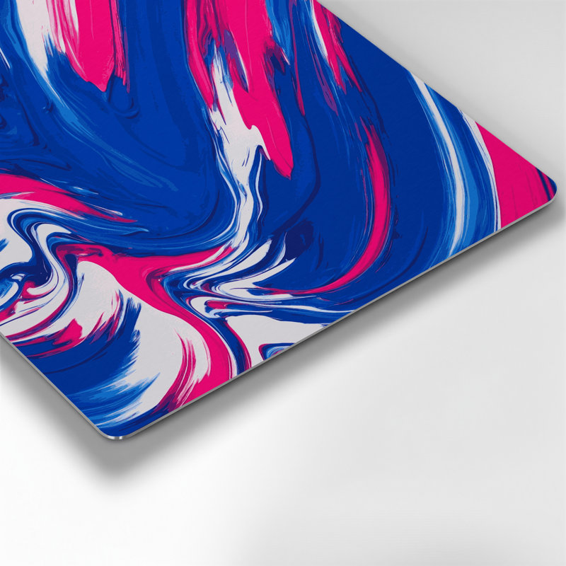 Abstrait couleur champ 52, art mural en métal bleu, H 32 po x l 32 po