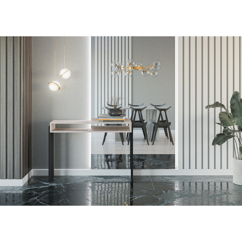 Rumba 110cm Console Table, Oak, Black