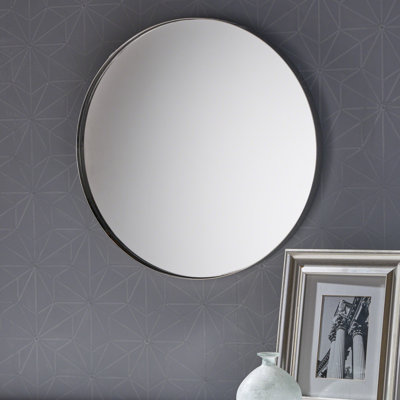 Mensaidas Round Aluminum Frame Mirror 
