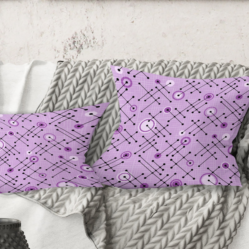 Coussin Retro, 16 po x 1 po, Mauve