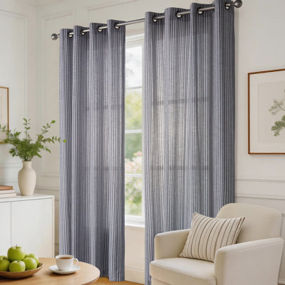 Paire de rideaux transparents avec œillets Slub