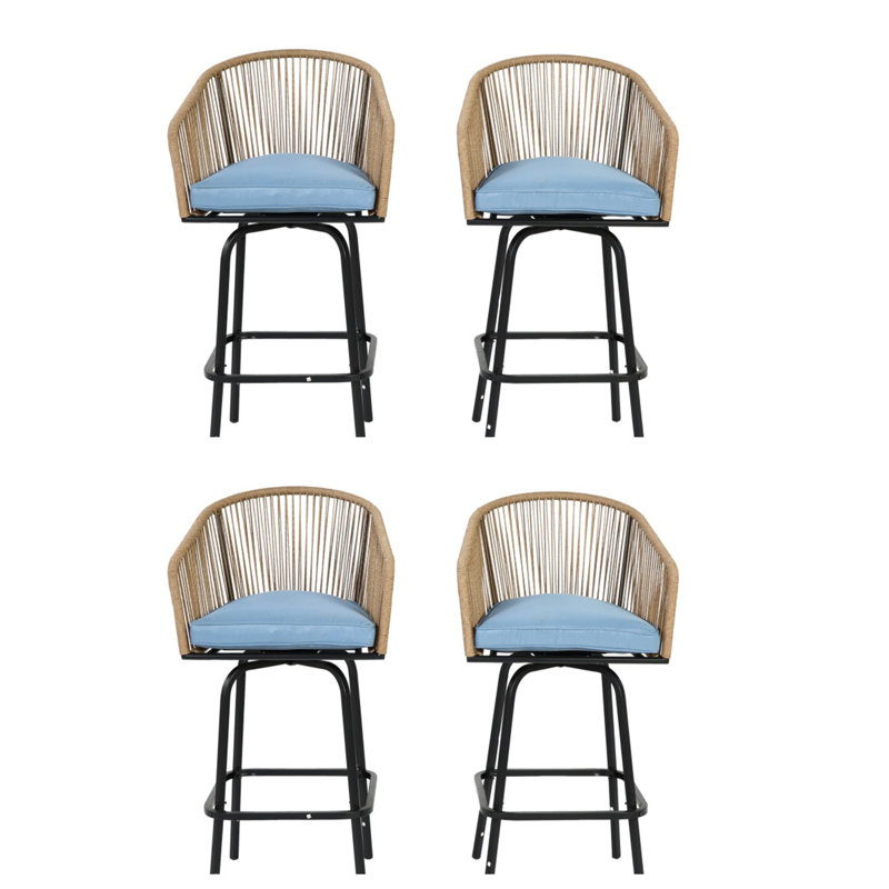 Tabourets d'extérieur, 4, Bleu