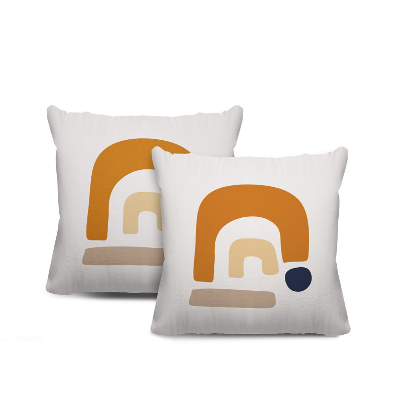 Jeté carré en polyester / mélange de polyester intérieur / extérieur, L 17 po x H 17 po, Orange