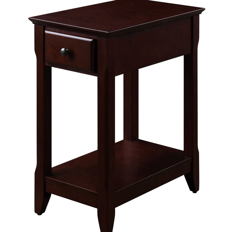 Table d'appoint en bois avec tablette et tiroir - parfaite pour les petits espaces de rangement