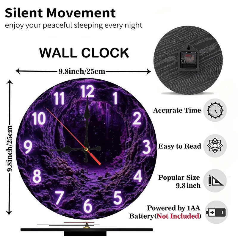 Horloge murale mauve