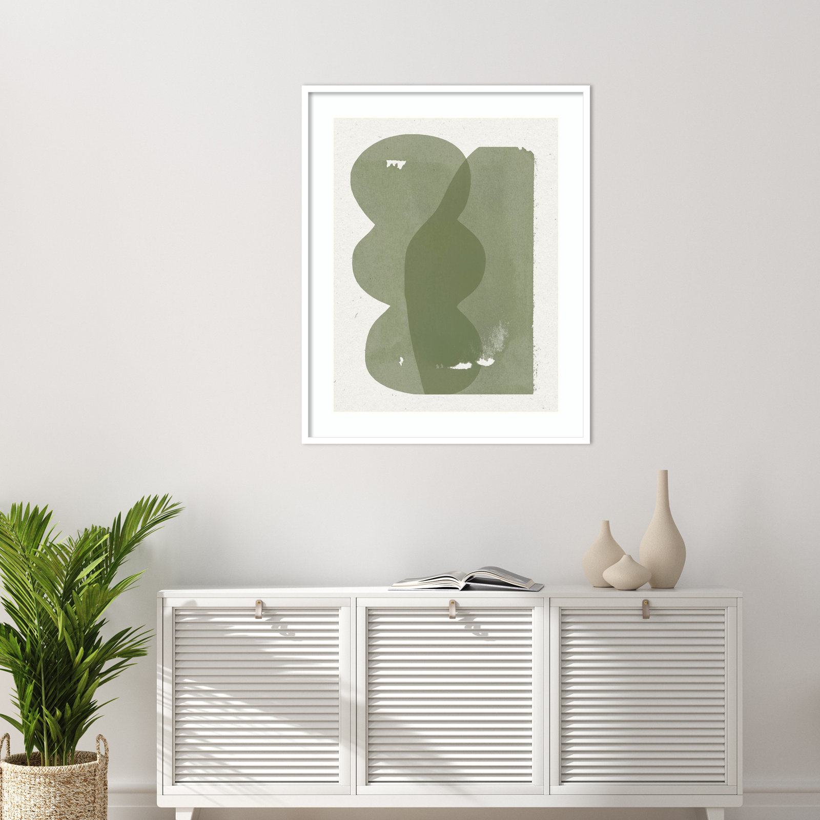 Nirvan "Figurative Composition" Print, White, 41" H x 33" W