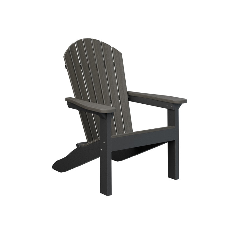 Berlin Gardens Comfo Back Adirondack Chair, Coastal Gray/Black