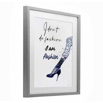 «Trendy I Am Fashion», reproduction sous verre encadrée, design par Svetlana Aleynikova