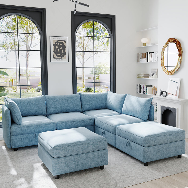 Canapé modulaire modulaire, convertible avec rangement, ensemble de canapé-lit, combinaisons de tissus flexibles pour le confort et le style du salon