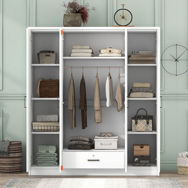 Armoire-penderie 4 portes avec tablettes