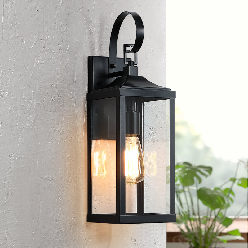 Lanterne murale d'extérieur H 19,3 po Gaudencia, Noir mat