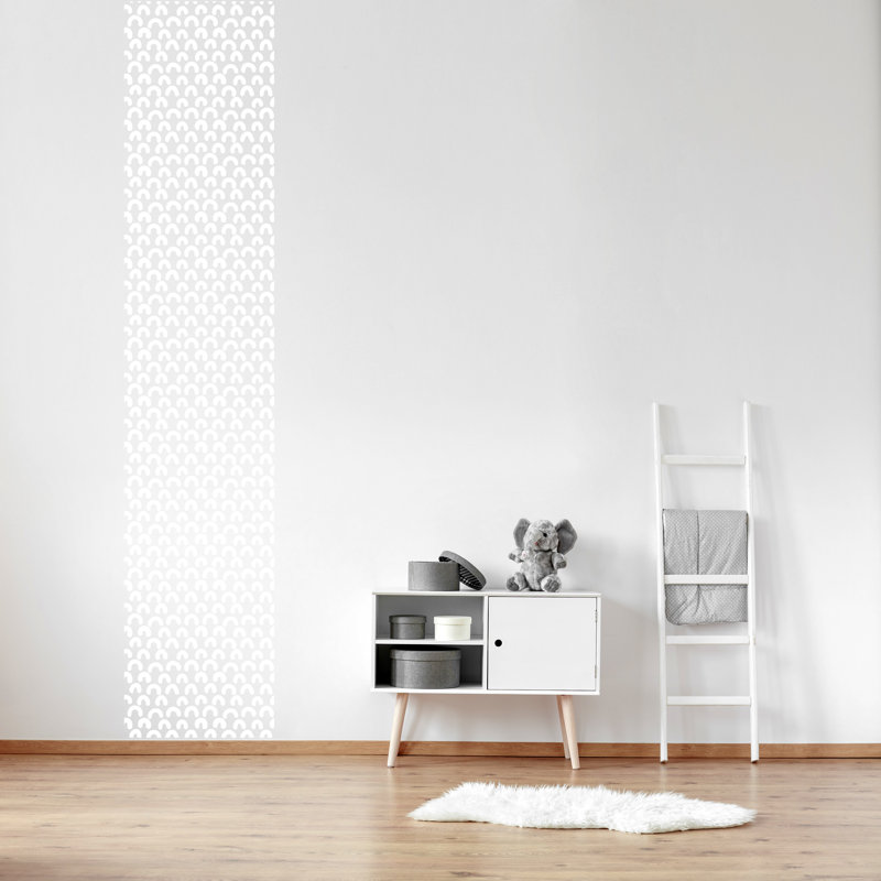 Abstract Non-Wall Damaging Wall Decal, White