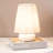 Kylie 9" Modern Ceramic Led Table Lamp With Cream Linen Shade, Bulb Included
