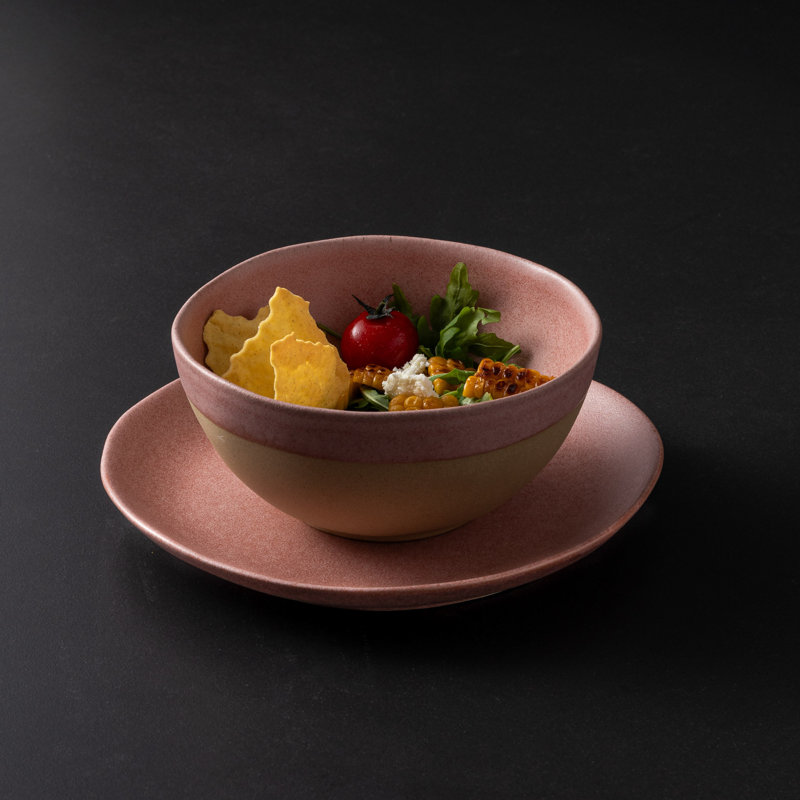 Arenito Handmade Stoneware Cereal Bowl, Mauve Rose