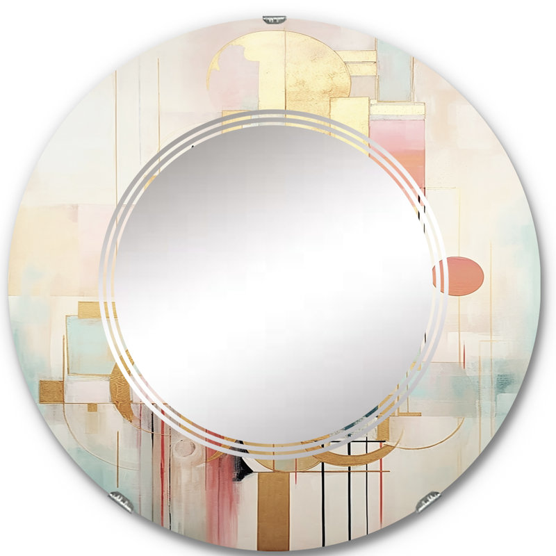 Surakarta - Miroir mural moderne rond, 24 po x 24 po