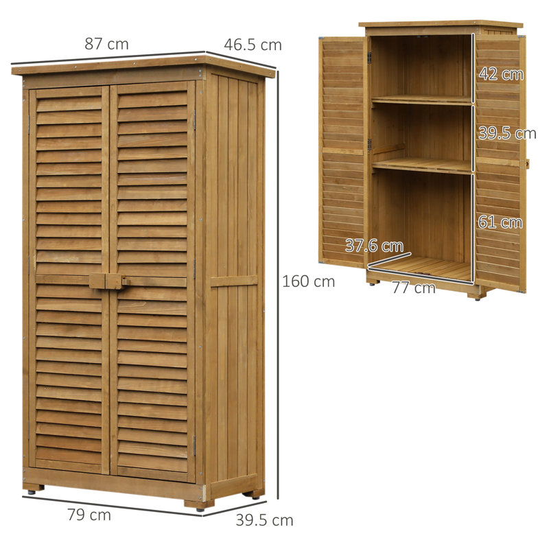 Bouzoun 3 ft. W x 2 ft. D Solid Wood Flat Tool Shed
