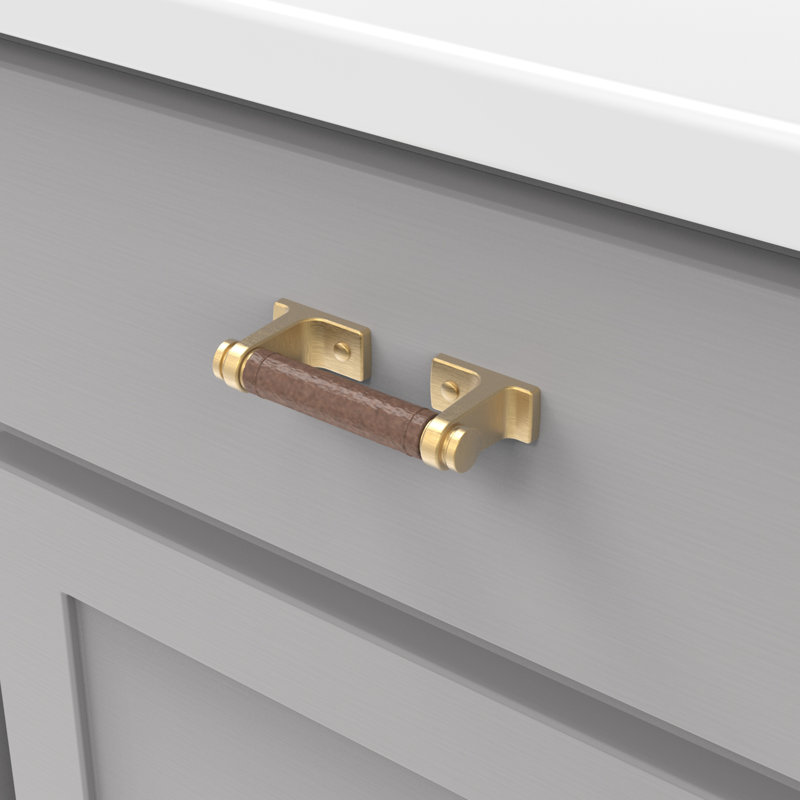 Reserve Bar / Handle Pull, Brushed Golden Brass/Brown, 3"