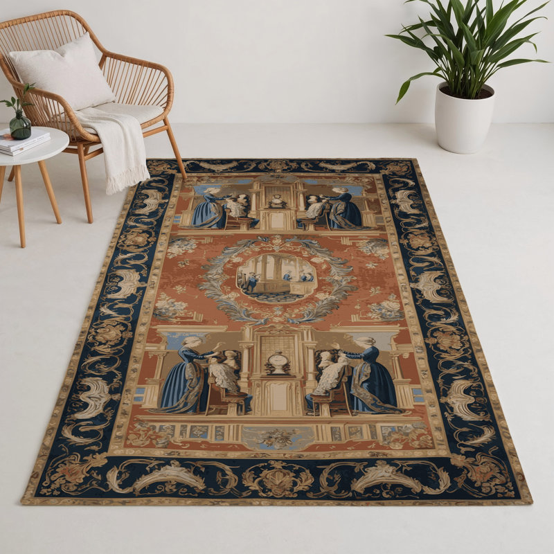Tapis d'intérieur et d'extérieur brun français, Rectangle 9 pi x 12 pi